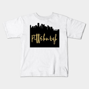 PITTSBURGH PENNSYLVANIA DESIGNER SILHOUETTE SKYLINE ART Kids T-Shirt